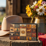Westavelle Western Mosaic Leather Wallet Purse