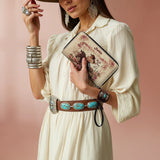 Westavelle Personalized Wild Rose Rider Leather Wallet Purse