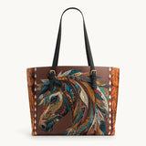 Westavelle Tribal Horse Majesty Leather Tote Bag