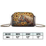 Westavelle Golden Horse & Sun Leather Crossbody Bag