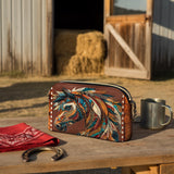 Westavelle Tribal Horse Majesty Leather Crossbody Bag