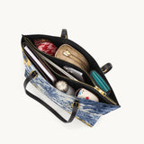 Westavelle Toile Sunflower Prairie Leather Tote Bag