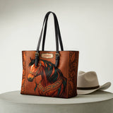 Westavelle Regal Horse Bloom Leather Tote Bag