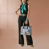 Westavelle Toile Sunflower Prairie Leather Bag