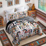 Westavelle Horse Floral Pattern Quilt 3-Piece Set