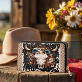 Westavelle Floral Longhorn Spirit Leather Wallet Purse