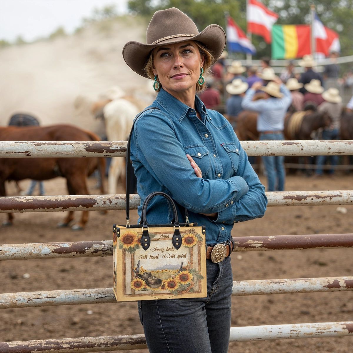 Westavelle Personalized Wild Spirit Bloom Leather Bag