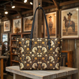 Westavelle Golden Mane Bloom Leather Tote Bag