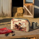 Westavelle Personalized Wild Rose Rider Leather Crossbody Bag