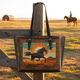 Westavelle Desert Storm Horse Leather Tote Bag