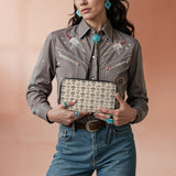 Westavelle Cowboy Toile Leather Wallet Purse