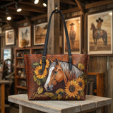 Westavelle Sunflower Horse Grace Leather Tote Bag