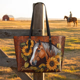Westavelle Sunflower Horse Grace Leather Tote Bag
