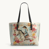 Westavelle Personalized Wild Grace Leather Tote Bag