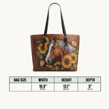 Westavelle Sunflower Horse Grace Leather Tote Bag