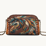 Westavelle Tribal Horse Majesty Leather Crossbody Bag