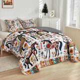 Westavelle Horse Floral Pattern Quilt 3-Piece Set