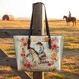 Westavelle Personalized Wild Grace Leather Tote Bag