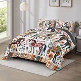 Westavelle Horse Floral Pattern Quilt 3-Piece Set