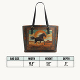 Westavelle Desert Storm Horse Leather Tote Bag