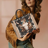 Westavelle Floral Longhorn Spirit Leather Bag